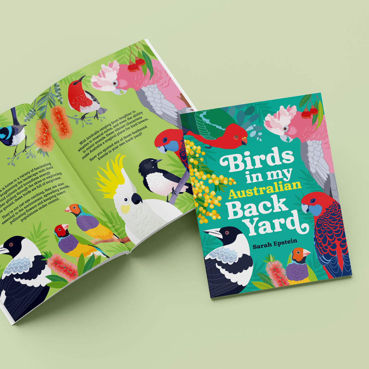 Birds in my Australian Back Yard paperback picture book by Sarah Epstein